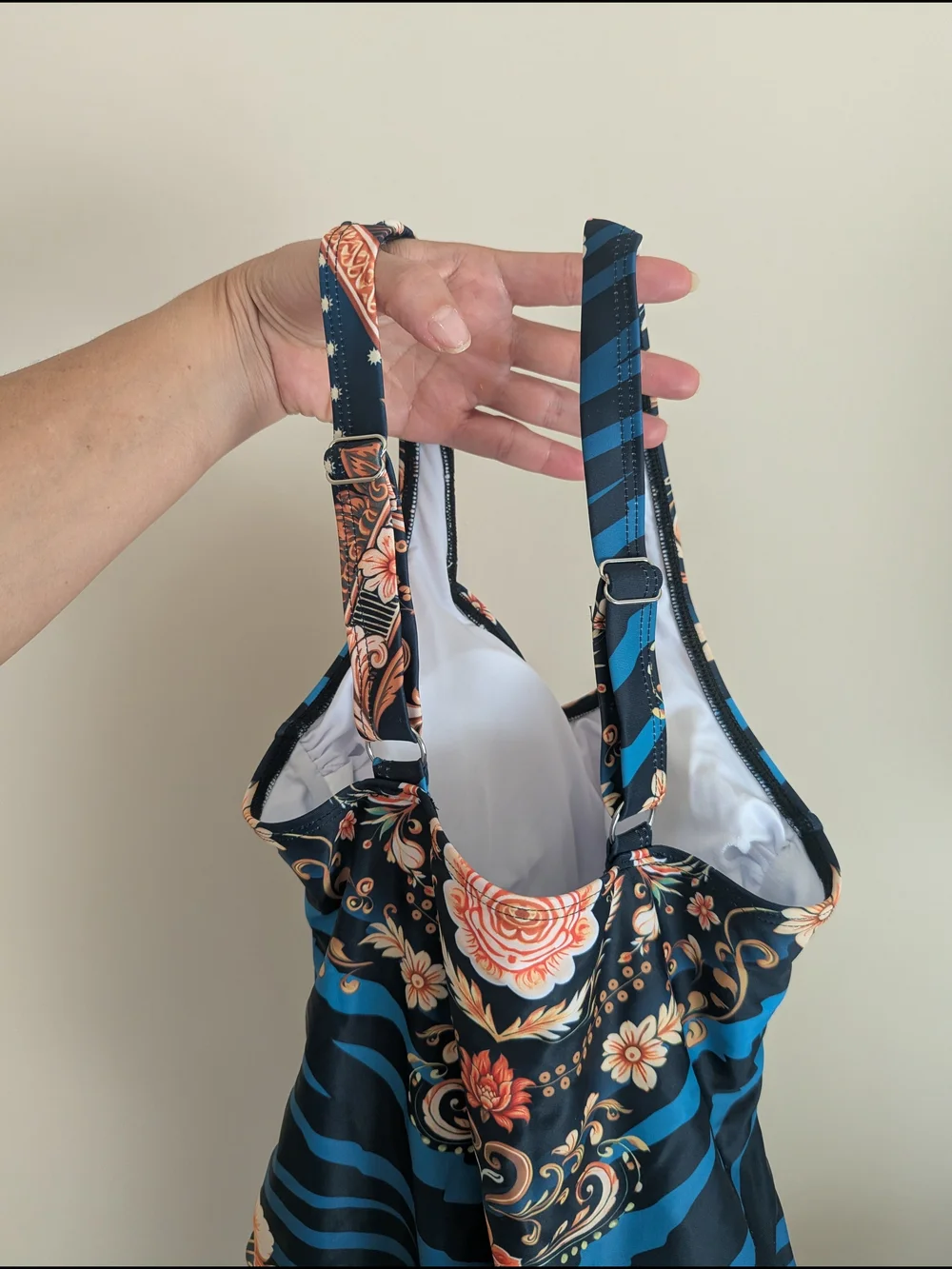 NEW - Floral Navy & Teal Printed One-piece Swimsuit